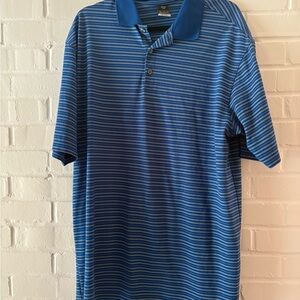 Nike Blue Dri Fit Polo Shirt with White Stripes